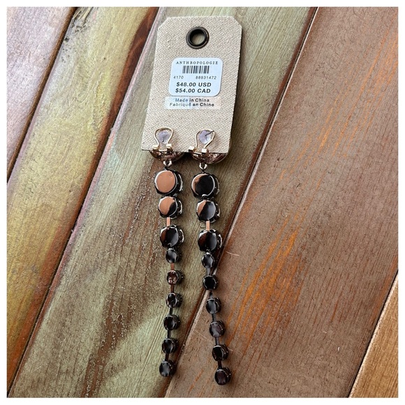 NWT Pearl Crystal Bezel Drop Earrings - Picture 5 of 5